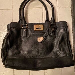 Cole Hahn black leather satchel